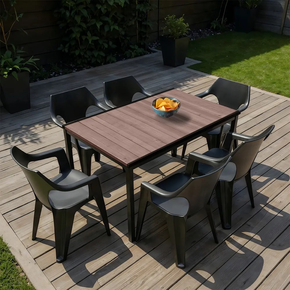 Carter 6+1 kerti bútor garnitúra szett dió-grafit