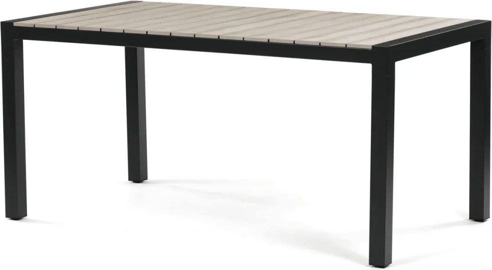 Kerti asztal 160x90 cm, alumínium, polywood, fekete, AZT-S1514 BK