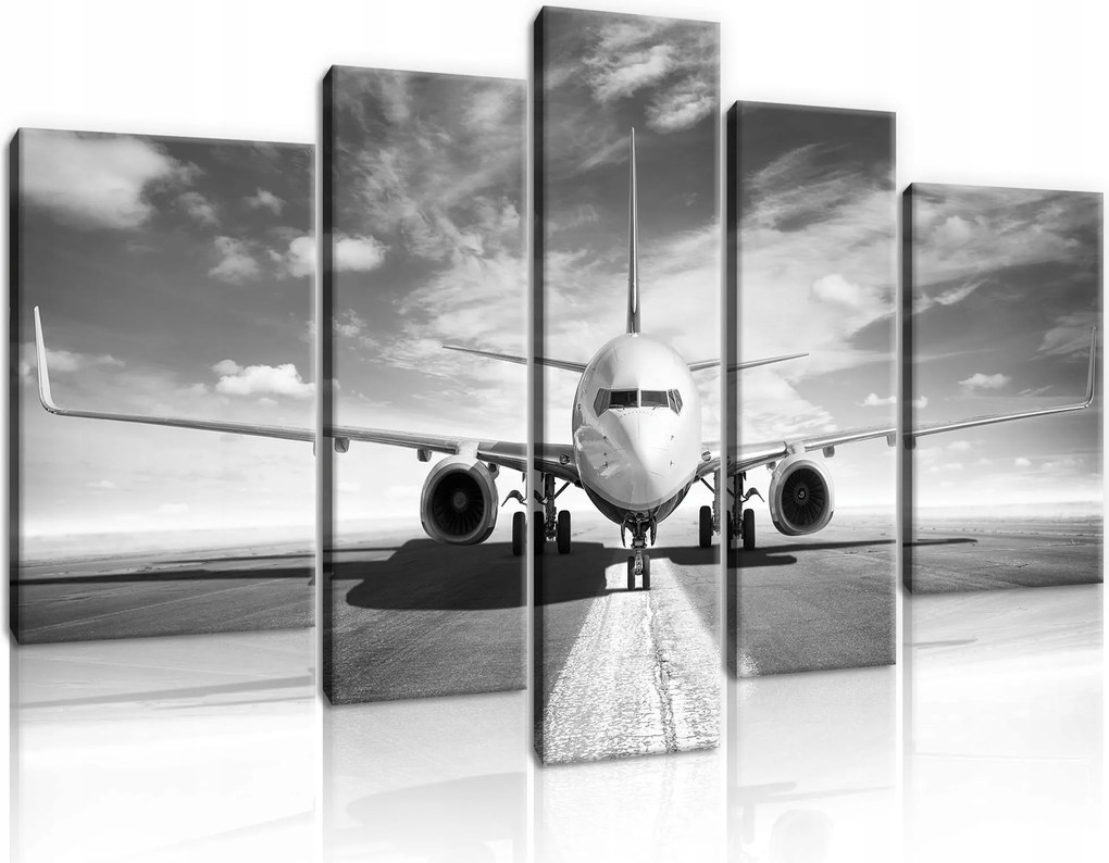 Vászonkép 170x100 Repülőgép légi kifutópálya ég felhők utazás