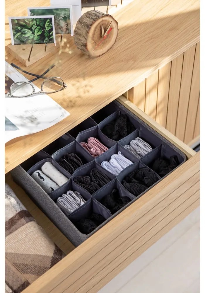 Drawer szürke fiókrendszerező 16 rekesszel - Bigso Box of Sweden
