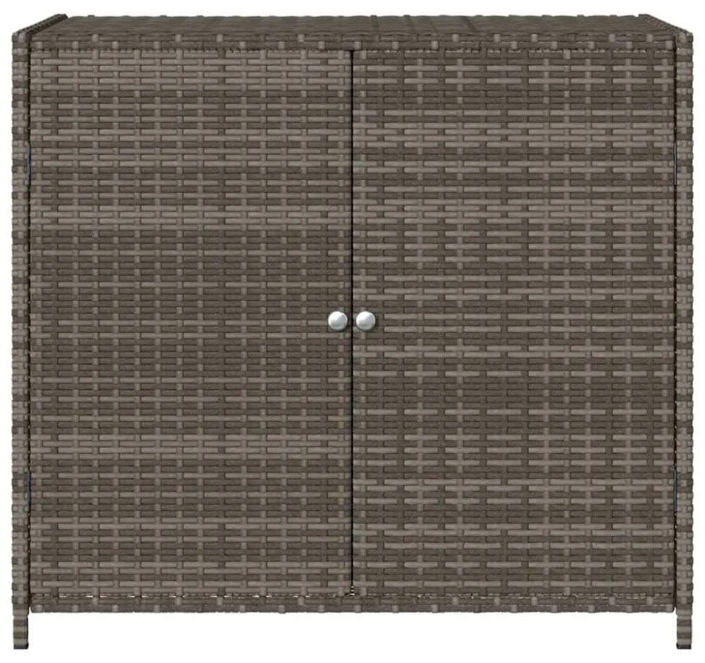 szürke polyrattan kerti tárolószekrény 83x45x76 cm
