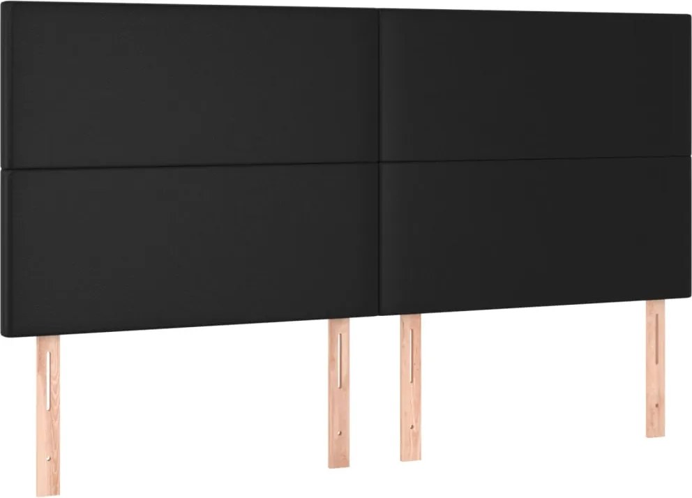 fekete műbőr fejtámla 200 x 5 x 118/128 cm