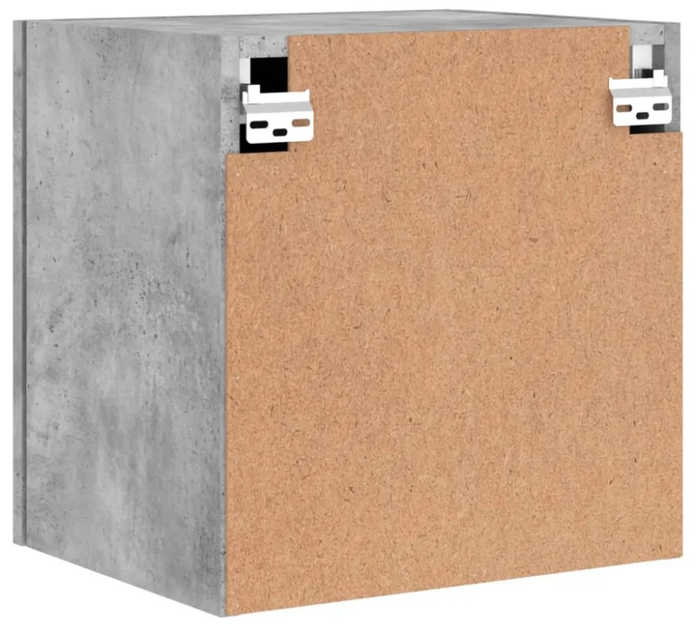 2 db betonszürke szerelt fa fali TV-szekrény 40,5 x 30 x 40 cm