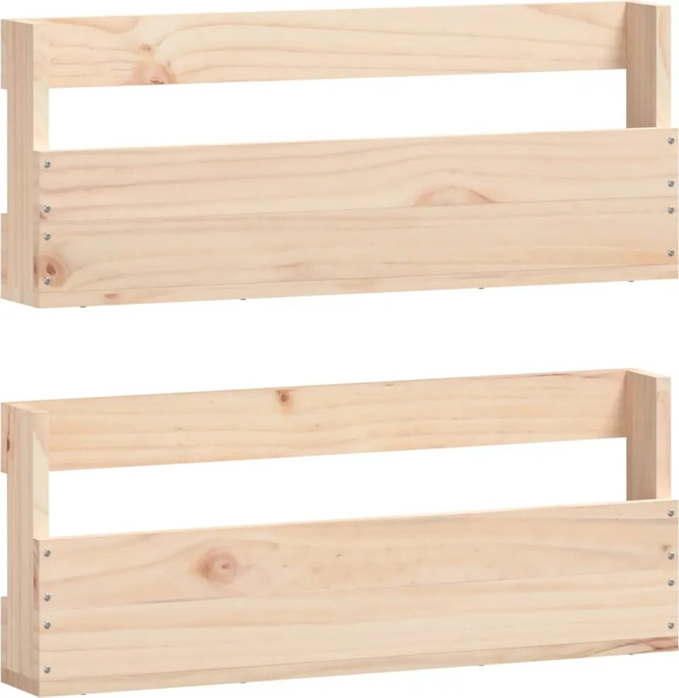 vidaXL 2 db tömör fenyőfa fali cipőtartó 59 x 9 x 23 cm