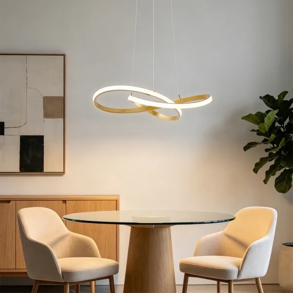 Brilagi - dimmelhető LED kábeles függeszték INFINITY LED/55W/230V 50x50 cm arany + távirányító