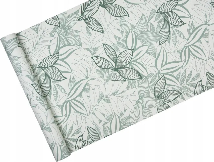 Szoba tapéta Kontúrok Levelek Zöld vinil flize