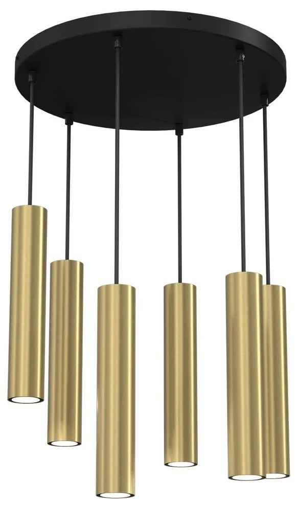 Csillár zsinóron RAITO 6xGU10/8W/230V sárgaréz