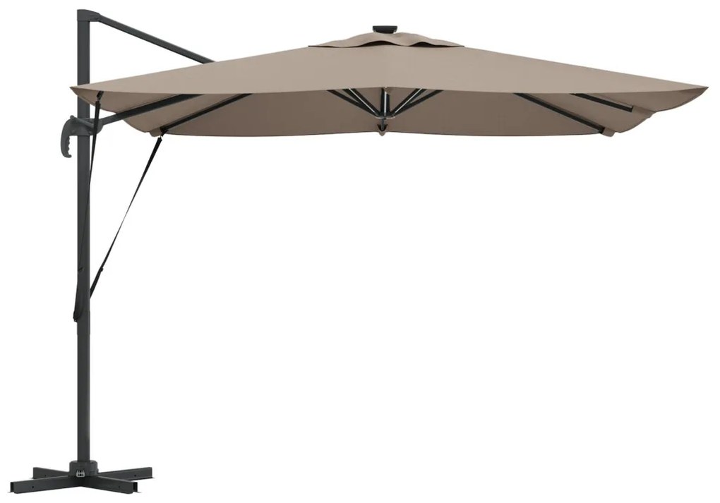 Cantilever Roma Napernyő LED-fénnyel - Taupe (286 x 285 x 270 cm) - Alumínium