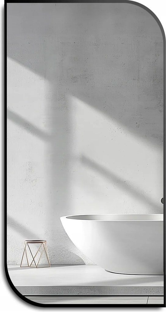 Dekorációs tükör szabálytalan Könnycsepp fekete keretben 50x100 falra szerelhető