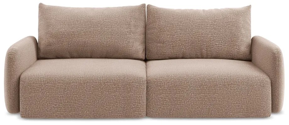 Világosbarna kinyitható-tárolóhelyes kanapé 238 cm Kalena – Makamii