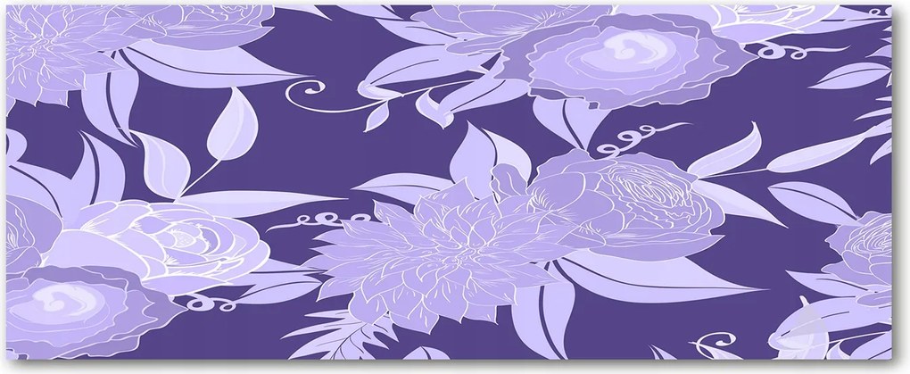 Védő üveg konyhai panel Virágos minta XXL