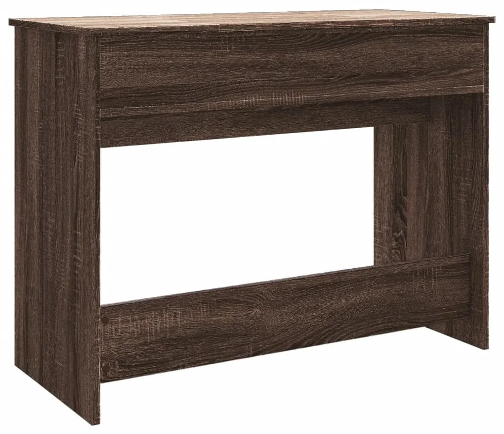 barna tölgy színű fésülködőasztal tükörrel 100x45x76 cm