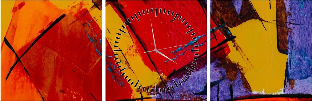 Absztrakciós kép (órával) (90x30 cm)