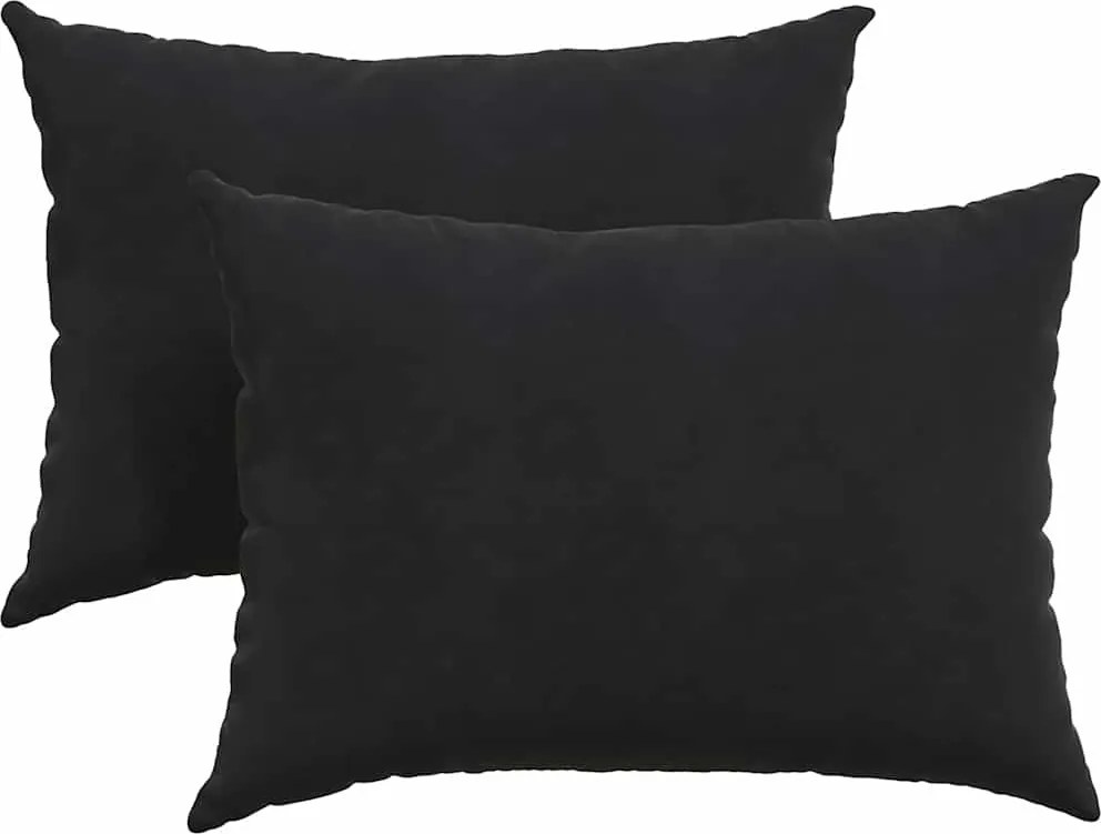 vidaXL Kanapé párnák 2 pcs Fekete 70 x 50 cm Bársonyos szövet