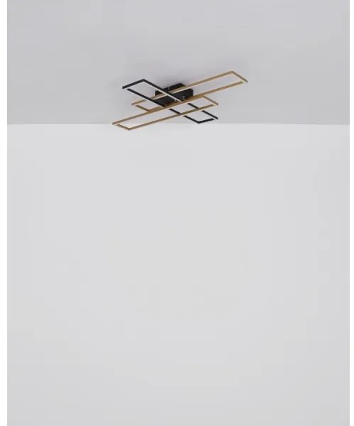 Globo 67208-40G -LED Mennyezeti lámpa DAKARI 40W/230V 3000K 60x80 cm fekete/arany