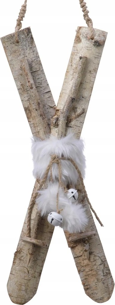 Világító dekoráció fa síléc 55cm dekoráció