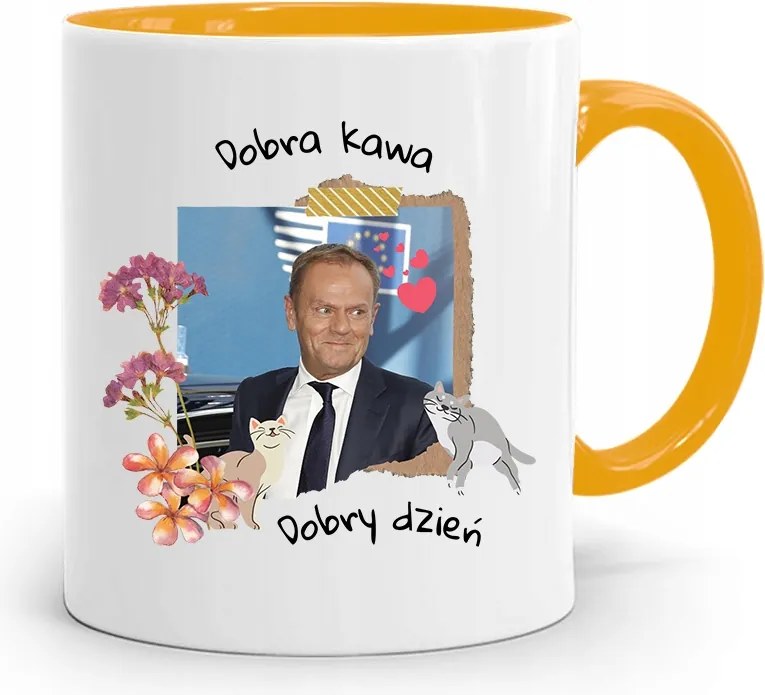 Bögre Sárga Donald Tusk Po Platform Ajándék