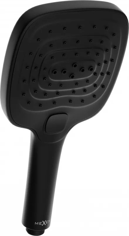 Mexen tartozékok - kézizuhanyfej Oval R-17, 3 funkciós, fekete, 79517-70