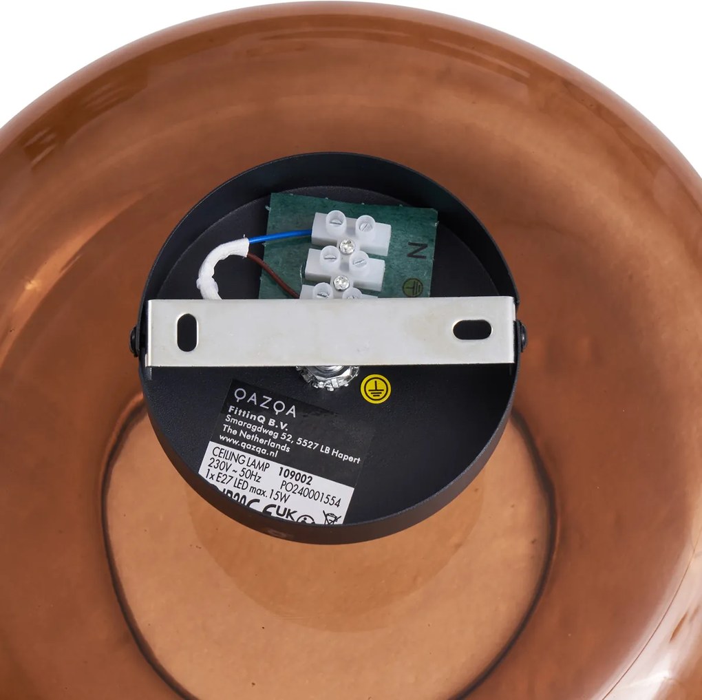 Retro mennyezeti lámpa fekete bronzüveggel - Bizle