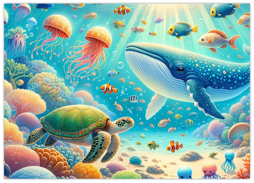 Üveg kép - A világ a víz alatt (70x50 cm)