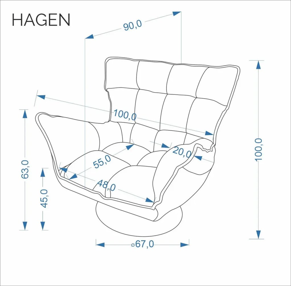 Hagen 360 fokban forgatható és ringó fotel bézs