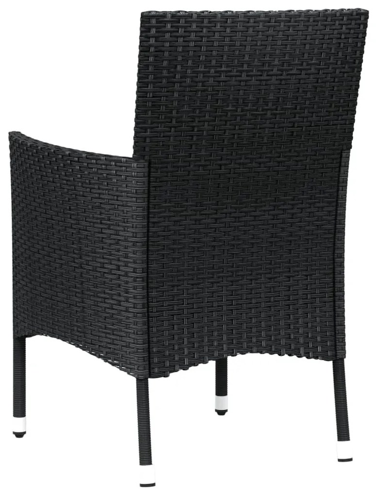 2 db fekete polyrattan kerti szék párnákkal (csak Egyesült Királyság/Írország/FI/NO)