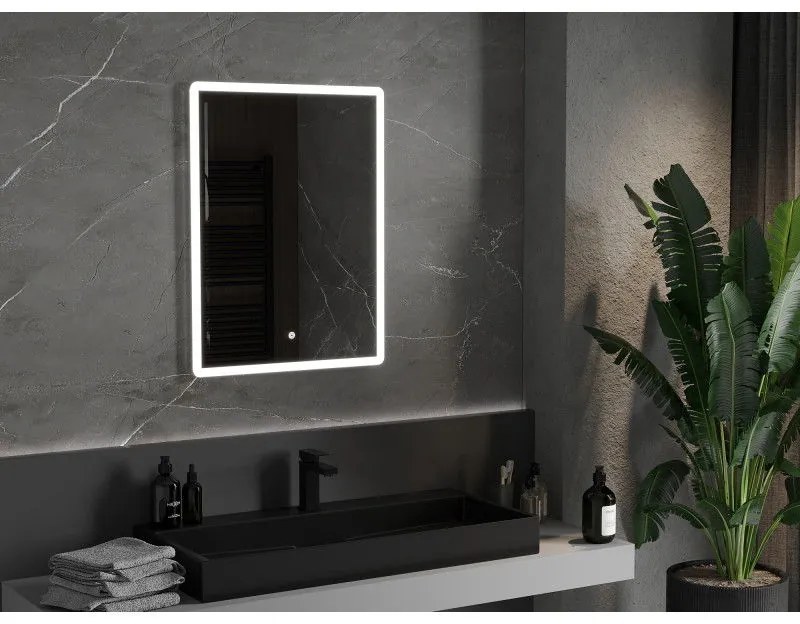 Mexen Navia, LED fürdoszobai tükör háttérvilágítással 60 x 80 cm, 6000K, páramentes, 9803-060-080-611-00