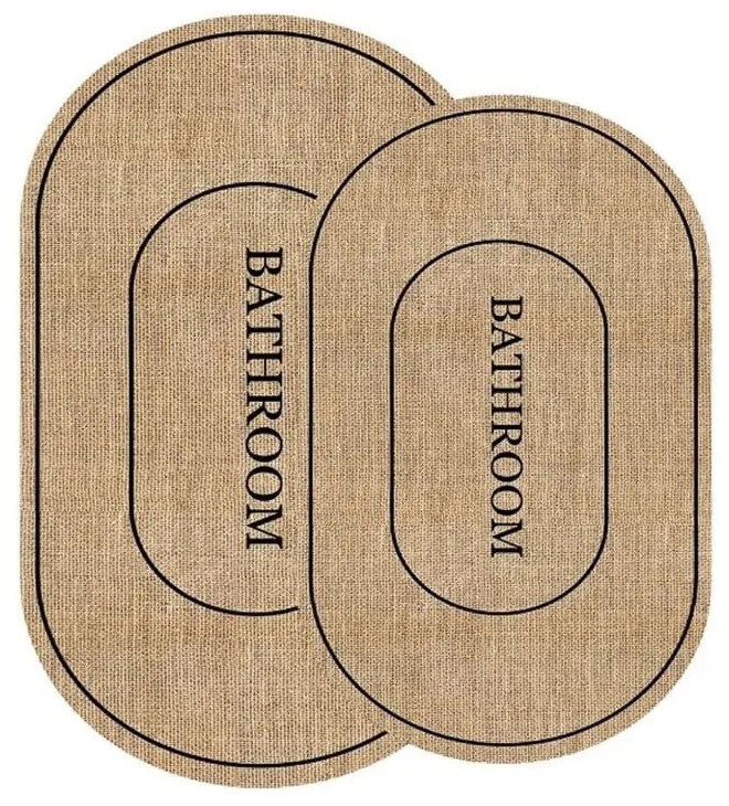 Fekete-barna fürdőszobai kilépő szett 2 db-os 60x90 cm Jute Look – Mila Home