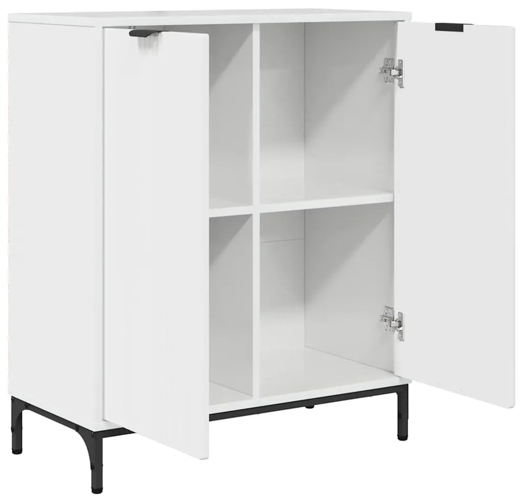 Széf Magasfényű fehér 69.5 x 33 x 82 cm Faanyag