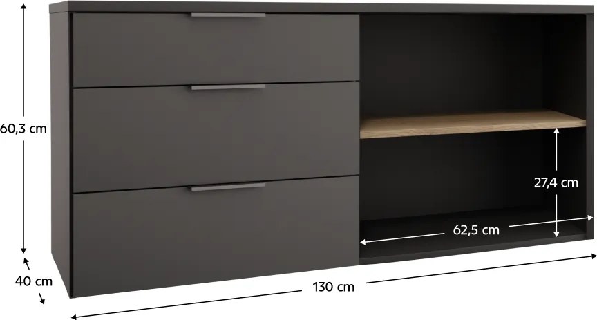 Komód, antracit/cremona tölgy, ADAPO ADP05