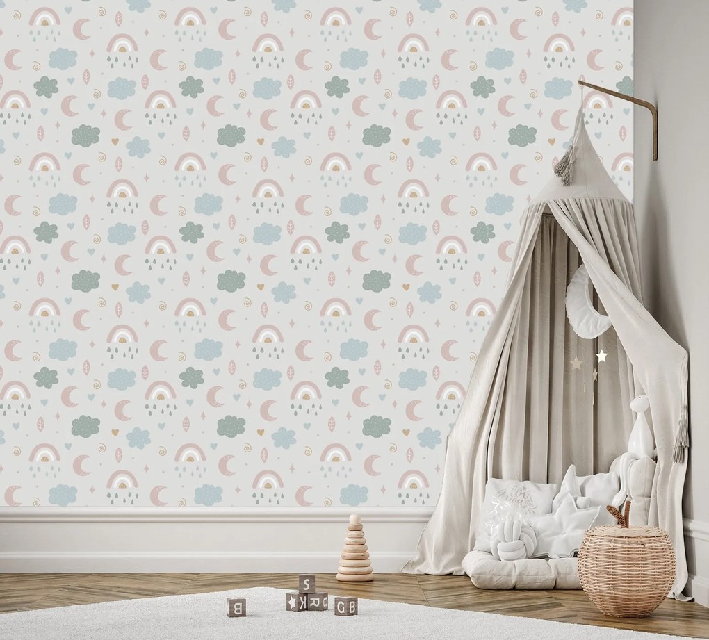 Gario Fotótapéta Boho puffanások és holdak Anyag: Vlies, Méret: 100 x 70 cm