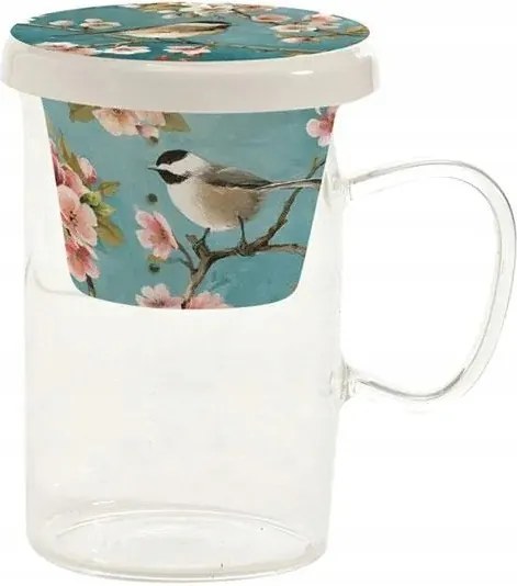 Pohár Porcelán Páraelszívóval És Fedéllel Blossom Madár az ágon