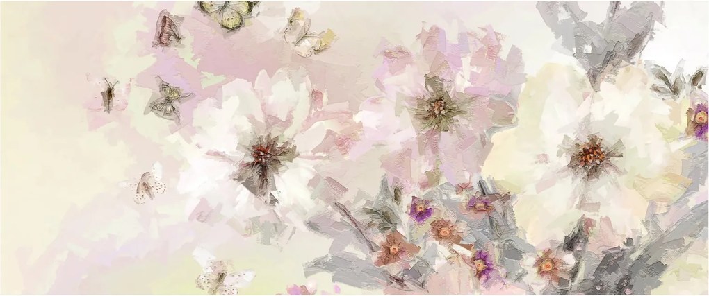 Kép - Virágok, festmény (120x50 cm)