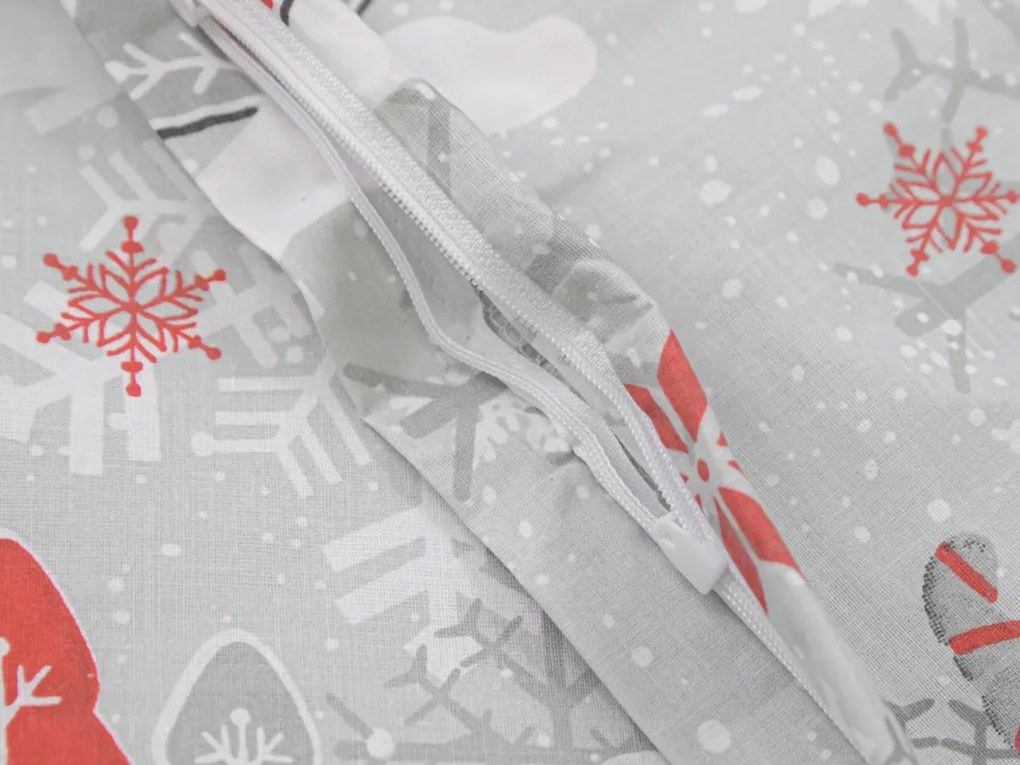 KARÁCSONYI MANÓ piros pamut ágyneműhuzat Ágyneműhuzat mérete: 70 x 90 cm | 140 x 200 cm