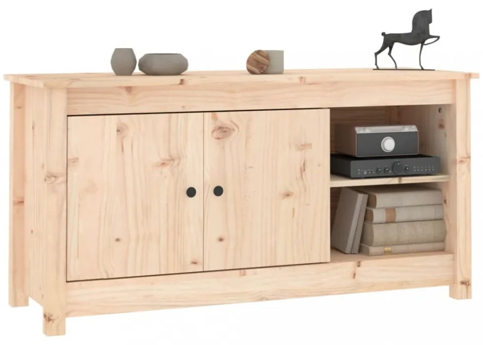 tömör fenyőfa TV-szekrény 103 x 36,5 x 52 cm