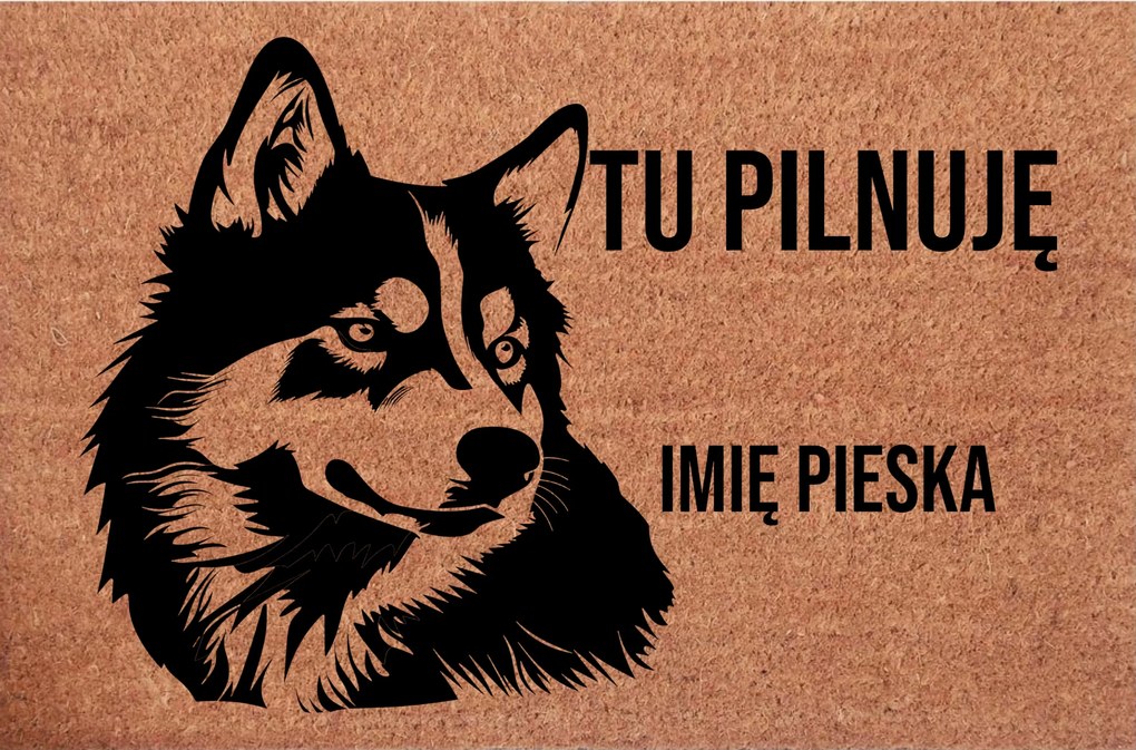 Személyre szabott Lábtörlő Bemeneti Husky Itt őrzöm Név