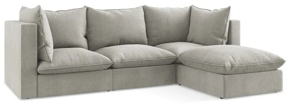 Világosszürke sarokkanapé (jobb oldali-heverő résszel) Manao – Makamii