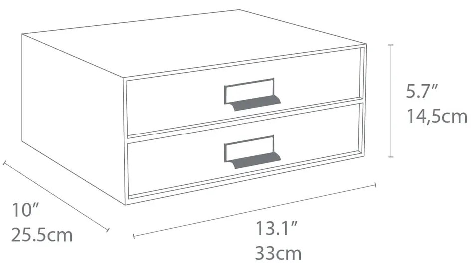 Birger aranyszínű-fehér doboz 2 fiókkal - Bigso Box of Sweden