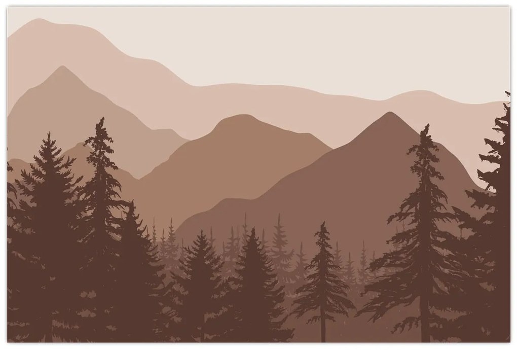 Kép - Barna hegyek N⁰2 (90x60 cm)