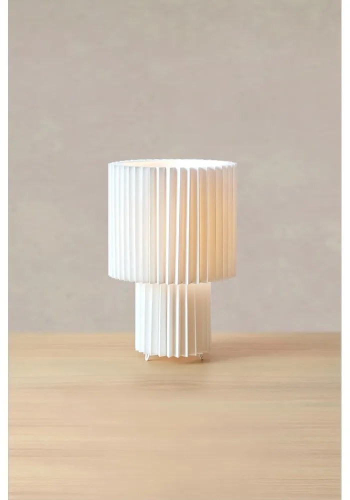 Fehér asztali lámpa textil búrával (magasság 32 cm) Catis – Markslöjd