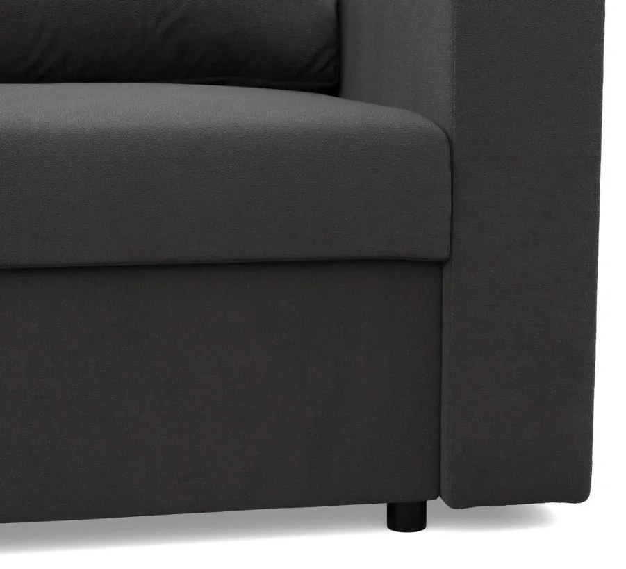 Zeus sarokkanapé, 2 ágyneműtartóval, egyenes kartámasz, szövet anyag, univerzális oldal, hab töltet, szürke