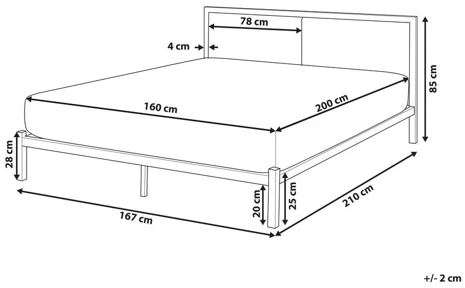 Franciaágy 160 cm CAMAR (ágyráccsal) (fekete). 1007204