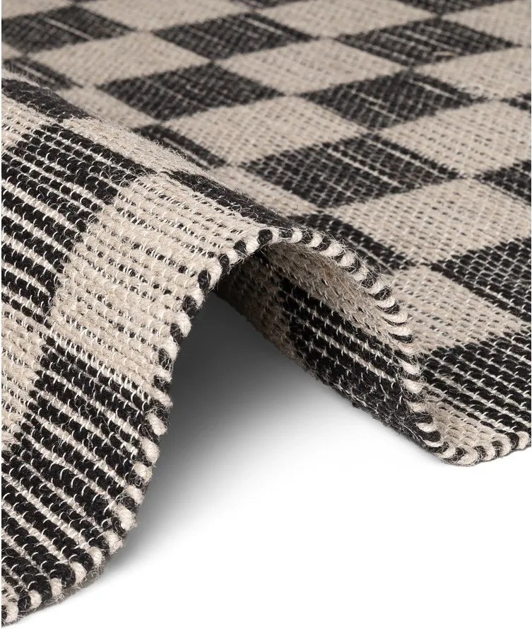 Fekete-krémszínű kétoldalas-kézi szövésű jutakeverék szőnyeg 160x230 cm Rex – Hanse Home