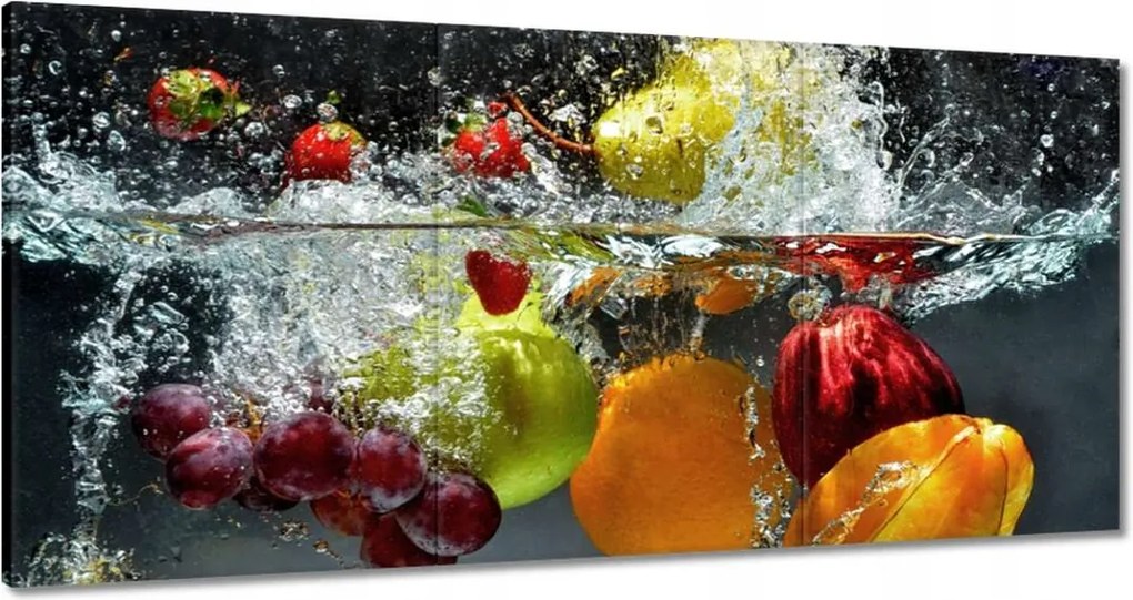 Vászonkép 60x30 Gyümölcsök a vízbe esve