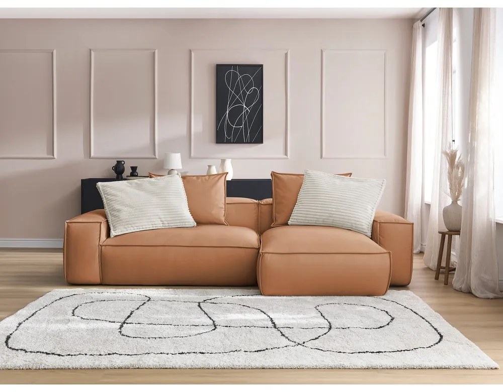 Barna bőrutánzat sarokkanapé (variálható) Boheme – Bobochic Paris