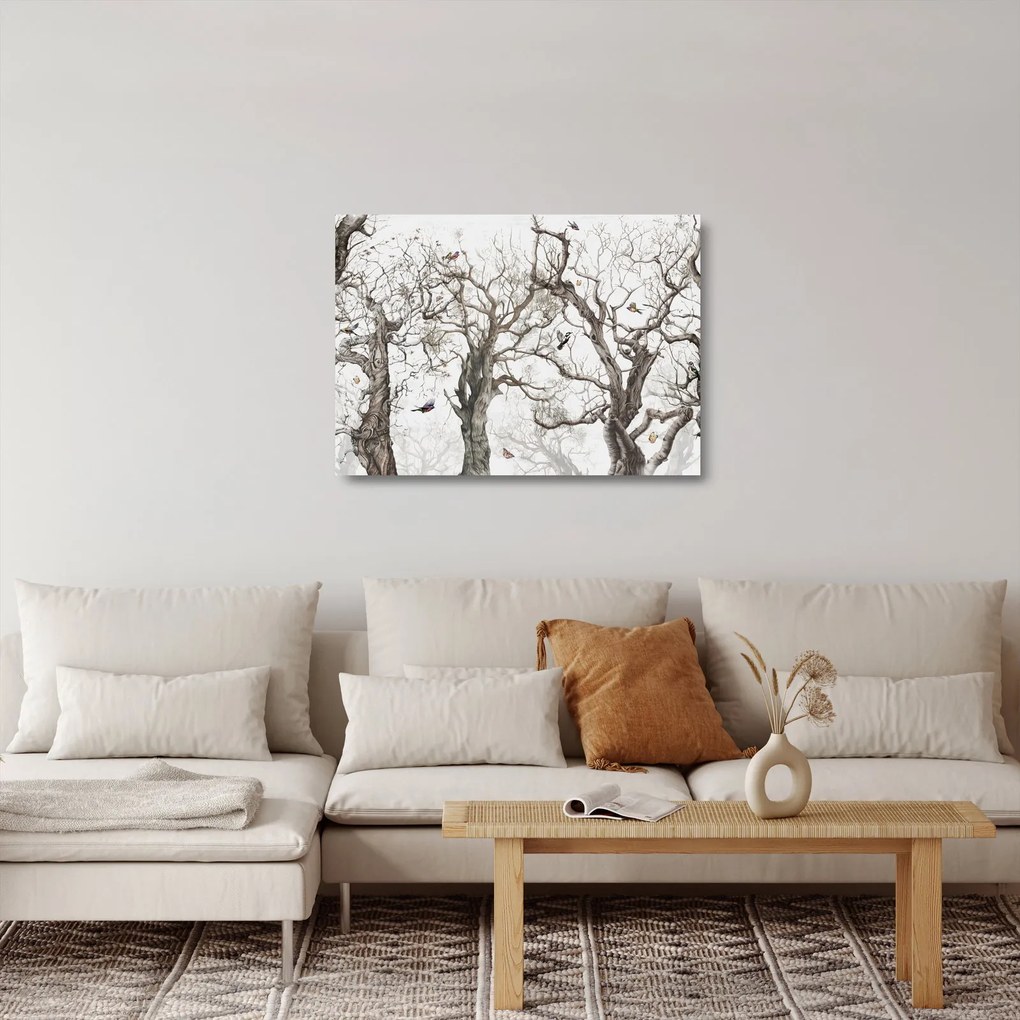 Üveg kép - Erdei minta, rajz (70x50 cm)