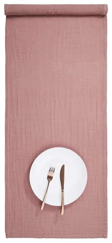 LAINETTE pamut asztali futó, rózsaszín 160 x 50cm
