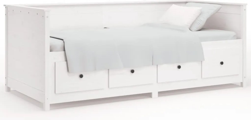 vidaXL fehér tömör fenyőfa kanapéágy matrac nélkül 80 x 200 cm