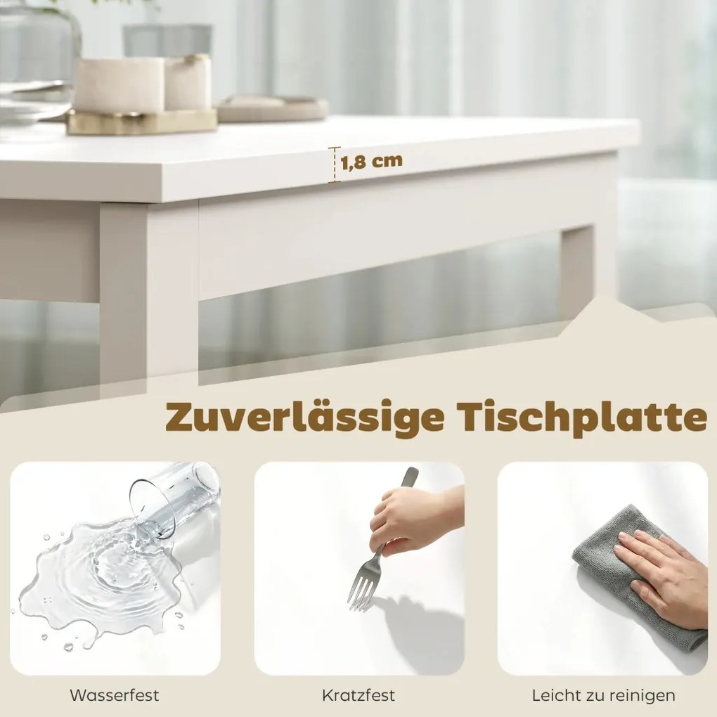 Kihúzható étkezőasztal 80-120 cm 4-6 fő részére, kihúzható mechanizmussal, fehér