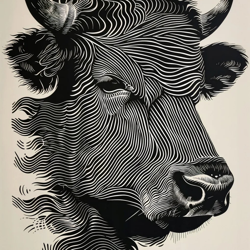 Poszter 50x50cm Bika fényes színekben